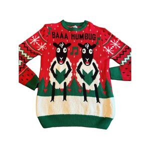 Party Sweater December 25th Bah Humbug Size Small